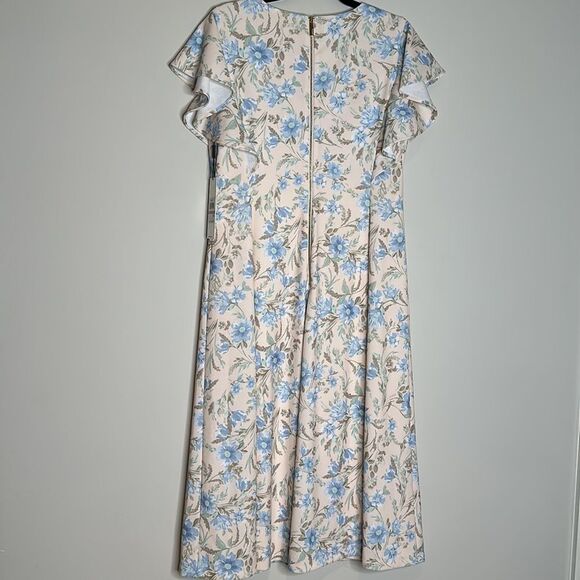 CALVIN KLEINWomen's Flutter Sleeve V-Neck Midi with Button Front Detail 12 NWT - Picture 10 of 12